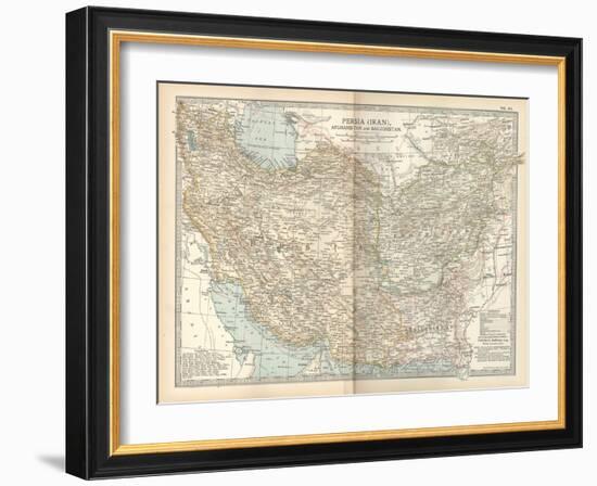 Map of Persia (Iran), Afghanistan and Baluchistan-Encyclopaedia Britannica-Framed Art Print