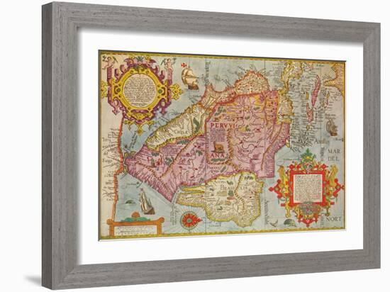 Map of Peru, c1599-Arnoldus Florentius-Framed Giclee Print