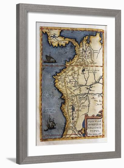 Map of Peru-Abraham Ortelius-Framed Art Print