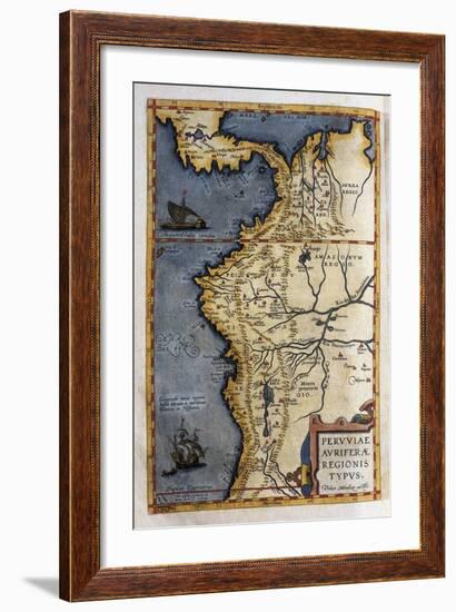 Map of Peru-Abraham Ortelius-Framed Art Print