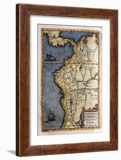 Map of Peru-Abraham Ortelius-Framed Art Print