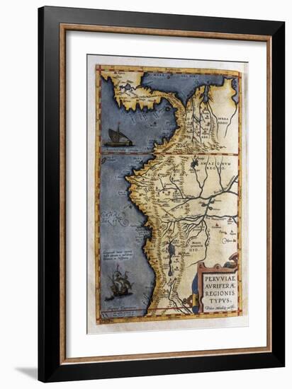 Map of Peru-Abraham Ortelius-Framed Art Print