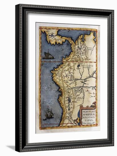 Map of Peru-Abraham Ortelius-Framed Art Print