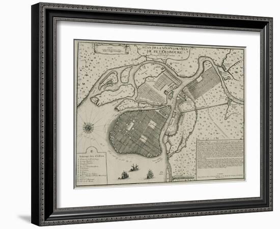 Map of Petersburg, 1717-Nicolas De Fer-Framed Giclee Print