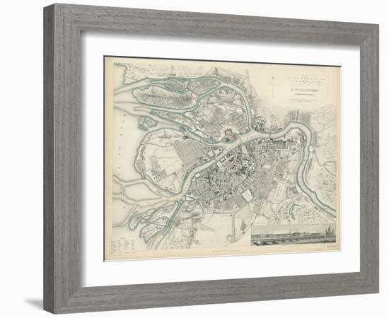 Map of Petersburg, 1834-W.B. Clarke-Framed Giclee Print