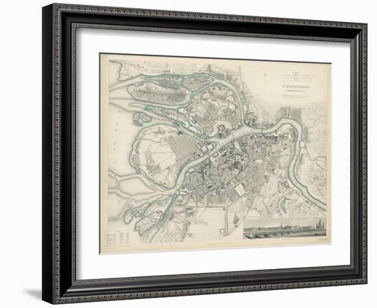 Map of Petersburg, 1834-W.B. Clarke-Framed Giclee Print