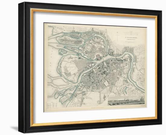 Map of Petersburg, 1834-W.B. Clarke-Framed Giclee Print