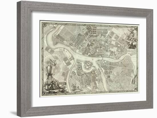 Map of Petersburg (Book to the 50th Anniversary of the Founding of St. Petersbur), 1753-null-Framed Giclee Print