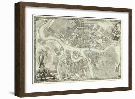 Map of Petersburg (Book to the 50th Anniversary of the Founding of St. Petersbur), 1753-null-Framed Giclee Print