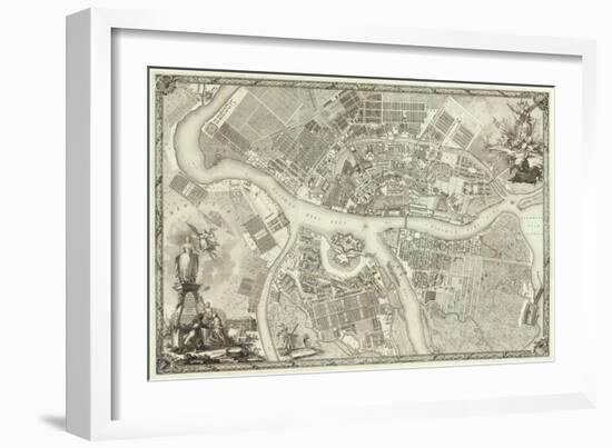 Map of Petersburg (Book to the 50th Anniversary of the Founding of St. Petersbur), 1753-null-Framed Giclee Print