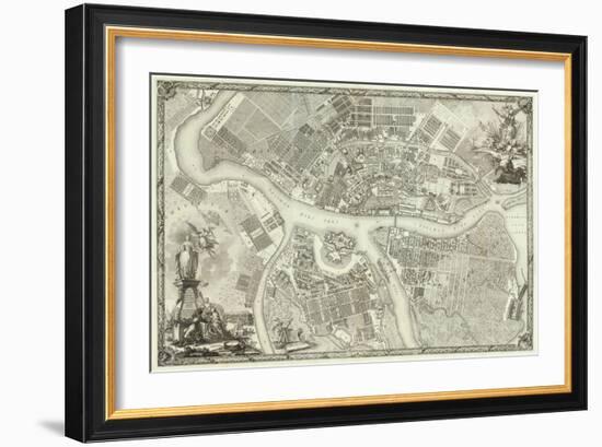 Map of Petersburg (Book to the 50th Anniversary of the Founding of St. Petersbur), 1753-null-Framed Giclee Print