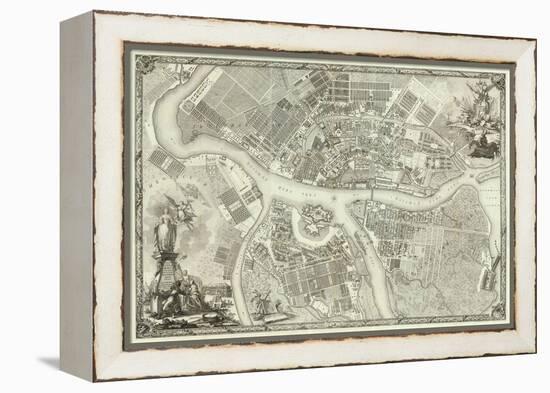 Map of Petersburg (Book to the 50th Anniversary of the Founding of St. Petersbur), 1753-null-Framed Premier Image Canvas
