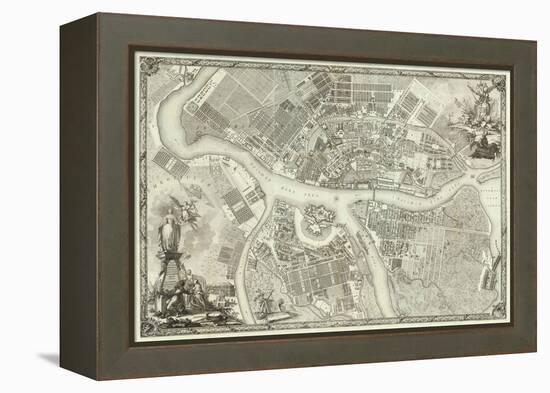 Map of Petersburg (Book to the 50th Anniversary of the Founding of St. Petersbur), 1753-null-Framed Premier Image Canvas