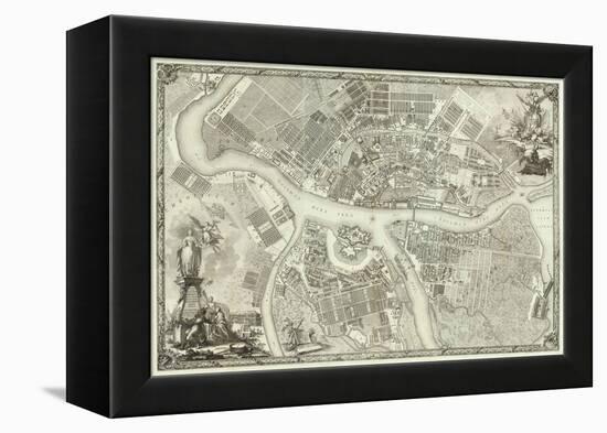 Map of Petersburg (Book to the 50th Anniversary of the Founding of St. Petersbur), 1753-null-Framed Premier Image Canvas