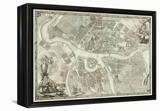 Map of Petersburg (Book to the 50th Anniversary of the Founding of St. Petersbur), 1753-null-Framed Premier Image Canvas