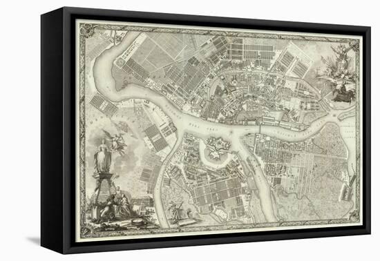 Map of Petersburg (Book to the 50th Anniversary of the Founding of St. Petersbur), 1753-null-Framed Premier Image Canvas