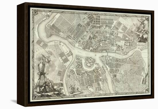 Map of Petersburg (Book to the 50th Anniversary of the Founding of St. Petersbur), 1753-null-Framed Premier Image Canvas