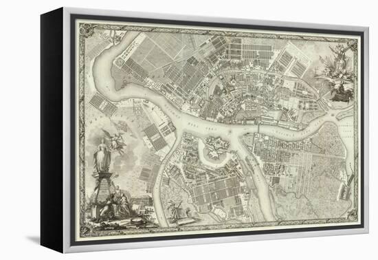 Map of Petersburg (Book to the 50th Anniversary of the Founding of St. Petersbur), 1753-null-Framed Premier Image Canvas