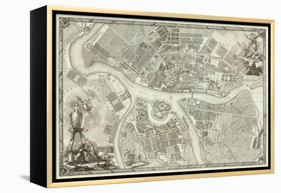 Map of Petersburg (Book to the 50th Anniversary of the Founding of St. Petersbur), 1753-null-Framed Premier Image Canvas