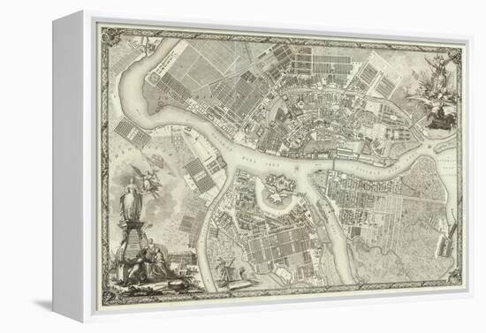 Map of Petersburg (Book to the 50th Anniversary of the Founding of St. Petersbur), 1753-null-Framed Premier Image Canvas