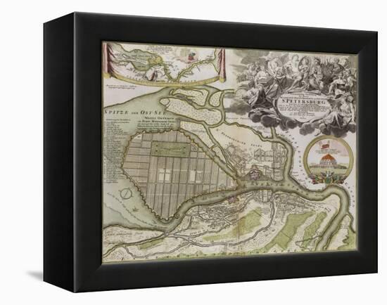 Map of Petersburg (Saint Petersburg Master Pla)-Jean-Baptiste Alexandre Le Blond-Framed Premier Image Canvas