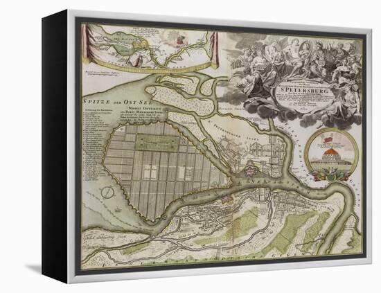 Map of Petersburg (Saint Petersburg Master Pla)-Jean-Baptiste Alexandre Le Blond-Framed Premier Image Canvas