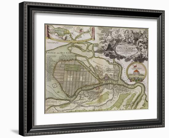 Map of Petersburg (Saint Petersburg Master Pla)-Jean-Baptiste Alexandre Le Blond-Framed Giclee Print