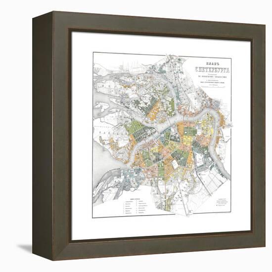 Map of Petersburg-null-Framed Premier Image Canvas