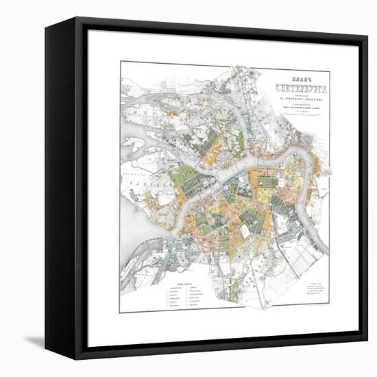 Map of Petersburg-null-Framed Premier Image Canvas