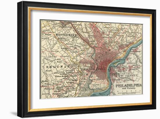 Map of Philadelphia (C. 1900), Maps-Encyclopaedia Britannica-Framed Art Print