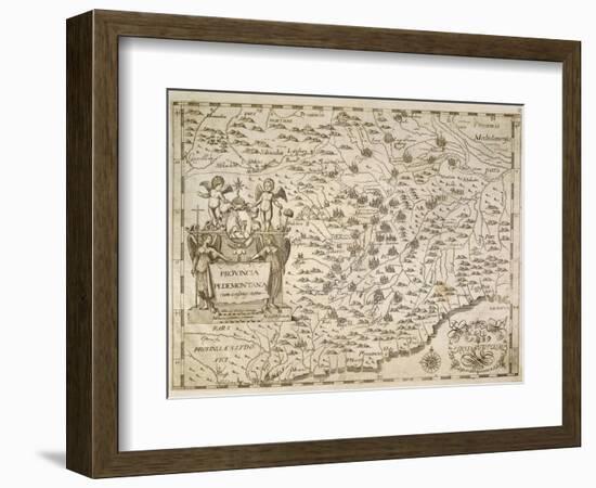 Map of Piedmont and Western Liguria Region-Giovanni Battista Cassini-Framed Giclee Print