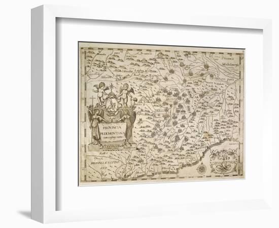 Map of Piedmont and Western Liguria Region-Giovanni Battista Cassini-Framed Giclee Print