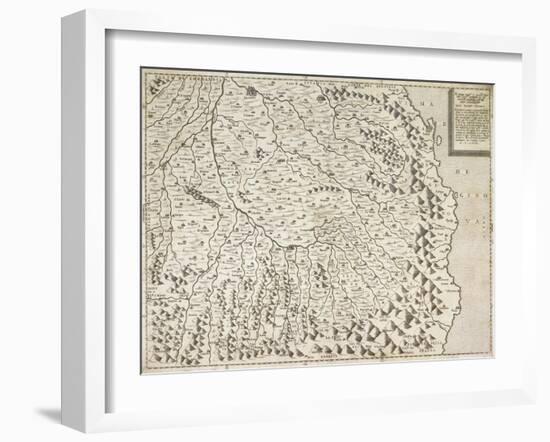 Map of Piedmont Region, Venice, 1567-null-Framed Giclee Print