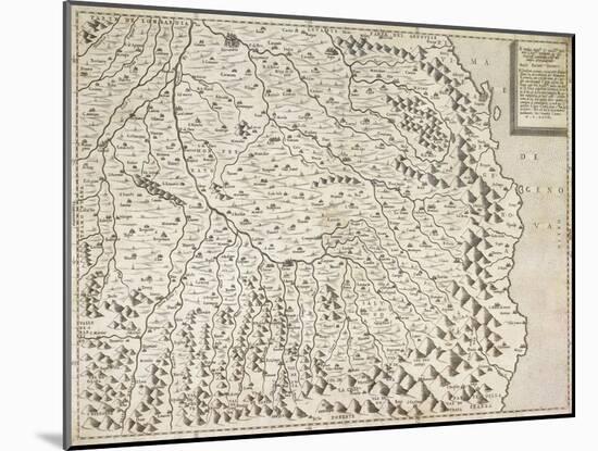 Map of Piedmont Region, Venice, 1567-null-Mounted Giclee Print