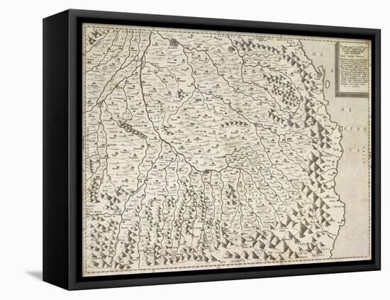 Map of Piedmont Region, Venice, 1567-null-Framed Premier Image Canvas