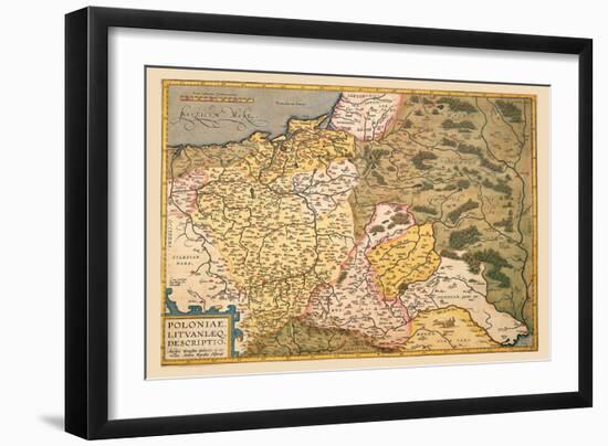 Map of Poland and Eastern Europe-Abraham Ortelius-Framed Art Print