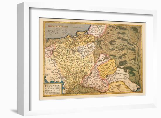 Map of Poland and Eastern Europe-Abraham Ortelius-Framed Art Print