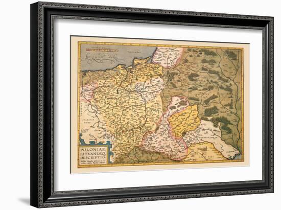 Map of Poland and Eastern Europe-Abraham Ortelius-Framed Art Print