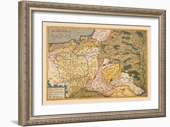 Map of Poland and Eastern Europe-Abraham Ortelius-Framed Art Print