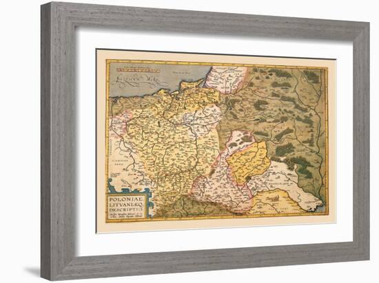 Map of Poland and Eastern Europe-Abraham Ortelius-Framed Art Print