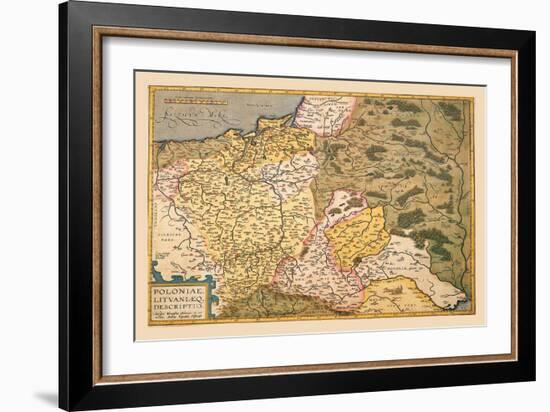 Map of Poland and Eastern Europe-Abraham Ortelius-Framed Art Print