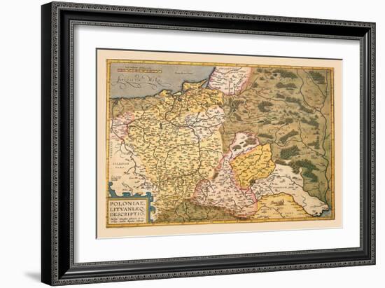 Map of Poland and Eastern Europe-Abraham Ortelius-Framed Art Print