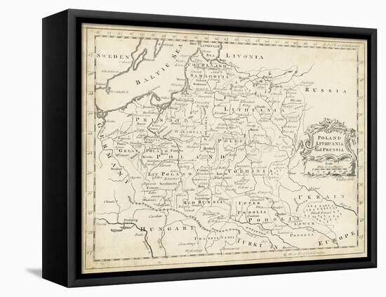 Map of Poland-T. Jeffreys-Framed Stretched Canvas