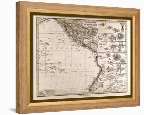 Map of Polynesia and Oceania, 1872-null-Framed Premier Image Canvas