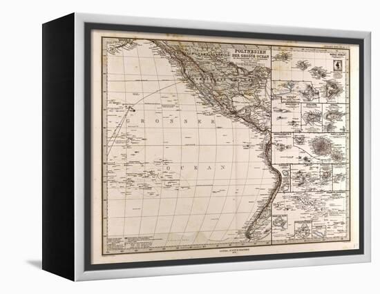 Map of Polynesia and Oceania, 1872-null-Framed Premier Image Canvas