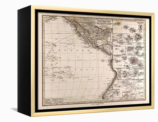 Map of Polynesia and Oceania, 1872-null-Framed Premier Image Canvas