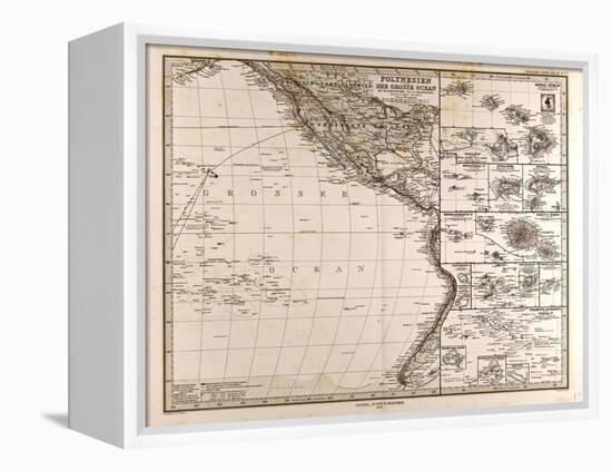 Map of Polynesia and Oceania, 1872-null-Framed Premier Image Canvas