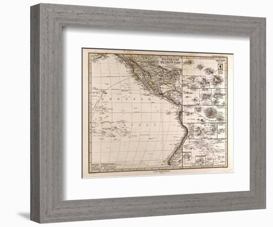 Map of Polynesia and Oceania, 1872-null-Framed Giclee Print