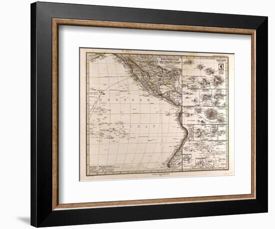 Map of Polynesia and Oceania, 1872-null-Framed Giclee Print