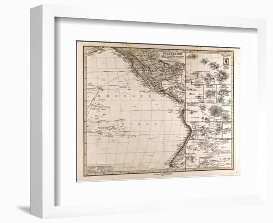 Map of Polynesia and Oceania, 1872-null-Framed Giclee Print